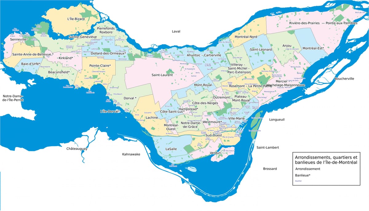 Mapa dzielnic Montrealu